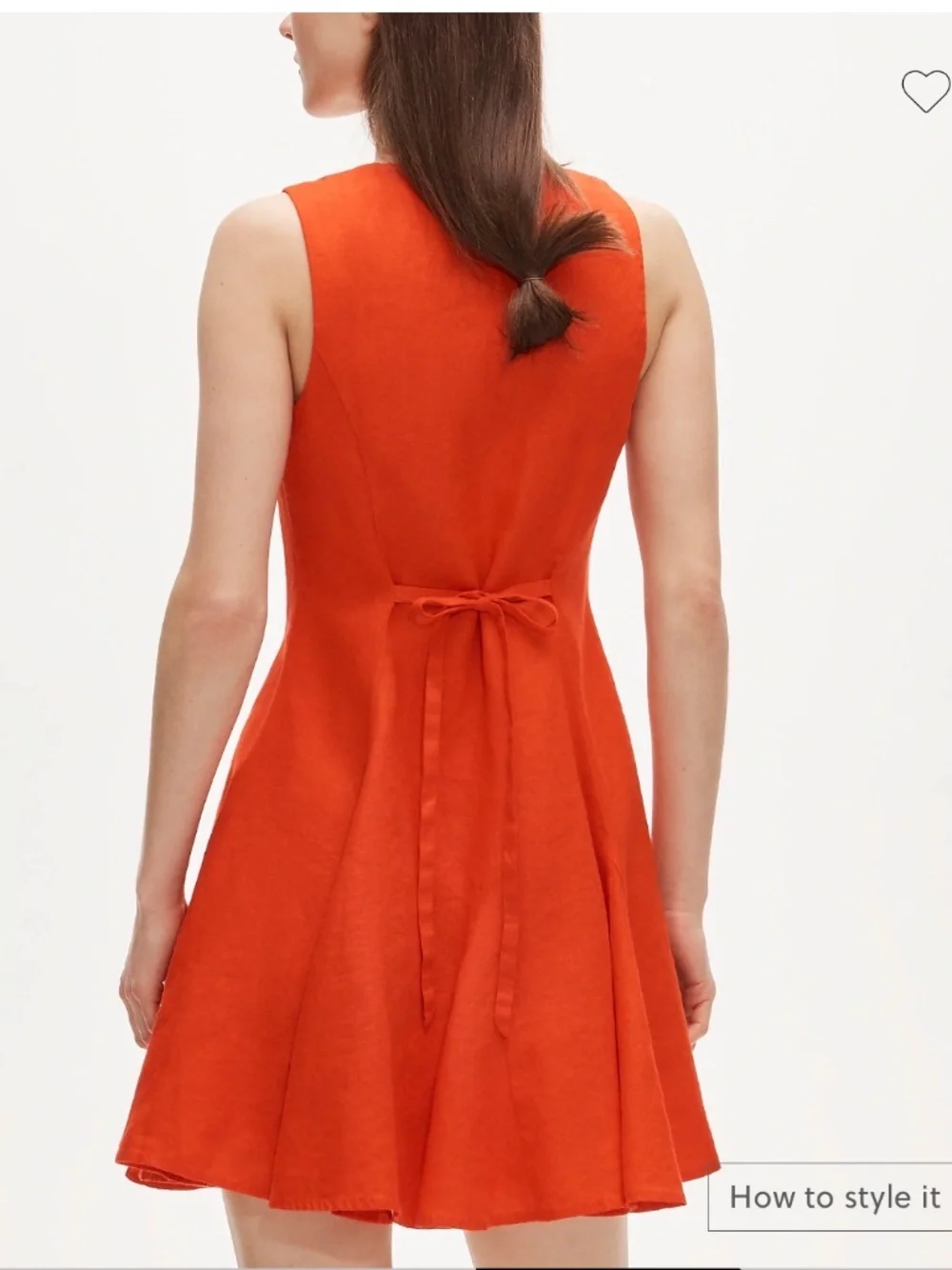 J. Crew red 100% linen mini dress with tie back detail NWT.